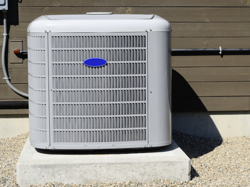 HVAC installations outside of yard from Battavio Plumbing Heating & Cooling